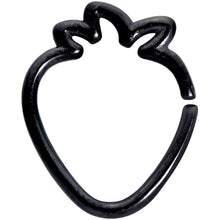 Load image into Gallery viewer, 16G 5/16 Black Plated Fruit Strawberry Closure Ring
