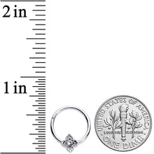 Load image into Gallery viewer, 16G 3/8 Clear Gem Textured Cross Septum Clicker
