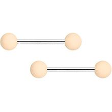 Load image into Gallery viewer, 14G 9/16 Cream Peach Matte Barbell Nipple Ring Set of 4
