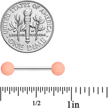 Load image into Gallery viewer, 14G 9/16 Cream Peach Matte Barbell Nipple Ring Set of 4
