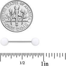 Load image into Gallery viewer, 14G 9/16 White Matte Barbell Nipple Ring Set
