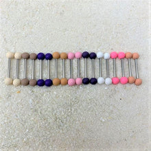 Load image into Gallery viewer, 14G 9/16 Hot Pink Matte Barbell Nipple Ring Set
