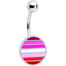 Load image into Gallery viewer, Pink Red White Lesbian Pride Flag Belly Ring
