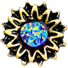 Load image into Gallery viewer, 16G 1/4 Gold Tone Aqua Center Sunburst Cartilage Tragus Earring
