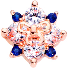 Load image into Gallery viewer, 16G 1/4 Clear CZ Gem Rose Gold Tone Bow Star Cartilage Tragus
