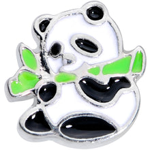 Load image into Gallery viewer, 16G 1/4 Black White Hungry Panda Bear Cartilage Tragus Earring
