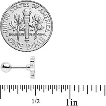 Load image into Gallery viewer, 16G 1/4 Black White Hungry Panda Bear Cartilage Tragus Earring
