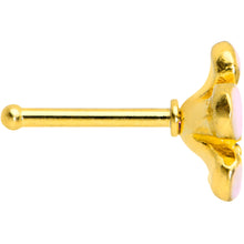 Load image into Gallery viewer, 20G 1/4 Clear Gem Gold Tone Pretty Little Flower Nose Bone
