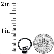 Load image into Gallery viewer, 16G 3/8 Black Gem Grim Reaper Halloween Hinged Segment Ring
