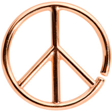 Load image into Gallery viewer, 16G 1/4 Rose Gold Tone Retro Peace Sign Closure Ring

