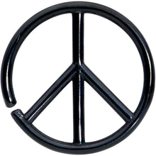 Load image into Gallery viewer, 16G 1/4 Black Retro Peace Sign Closure Ring
