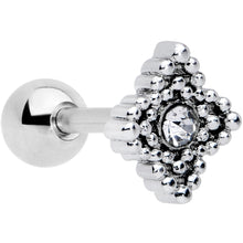 Load image into Gallery viewer, 16G 1/4 Clear Gem Textured Cross Cartilage Tragus Earring
