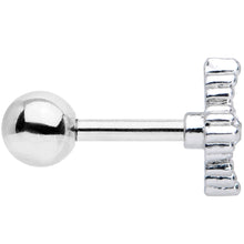 Load image into Gallery viewer, 16G 1/4 Clear Gem Textured Cross Cartilage Tragus Earring
