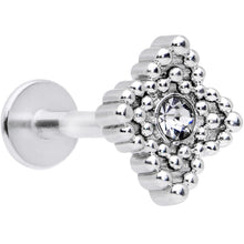 Load image into Gallery viewer, 16G 5/16 Clear Gem Textured Cross Labret Monroe Tragus
