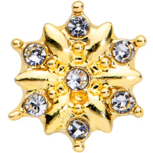 Load image into Gallery viewer, 16G 1/4 Clear Gem Gold Tone Finery Flower Cartilage Earring
