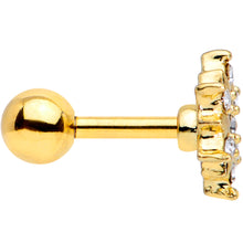 Load image into Gallery viewer, 16G 1/4 Clear Gem Gold Tone Finery Flower Cartilage Earring
