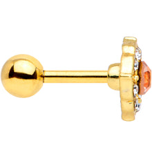 Load image into Gallery viewer, 16G 1/4 Pink Clear Gem Gold Tone Elegant Cartilage Tragus Earring
