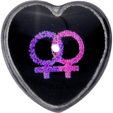 Load image into Gallery viewer, Lesbian Love Heart Barbell Tongue Ring
