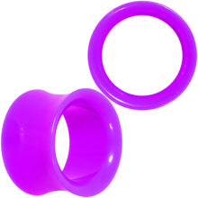 Load image into Gallery viewer, Purple Acrylic UV Saddle Tunnel Plug Set 12mm to 26mm
