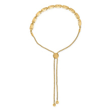 Load image into Gallery viewer, 14k Yellow Gold Plated .925 Sterling 5/8 Cttw Diamond Composite Cushion Frame 4â€-10â€ Adjustable Bolo Bracelet (G-H Color, I1-I2 Clarity)

