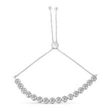 Load image into Gallery viewer, .925 Sterling Silver 1/4 cttw Round-cut Diamond Bolo Bracelet (I-J Color, I3 Clarity)
