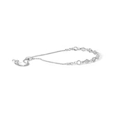 Load image into Gallery viewer, .925 Sterling Silver 1/2 Cttw Diamond Alternating Circle and Kite Link Adjustable Bolo Bracelet (I-J Color, I3 Clarity) - 4" to 10" Inches
