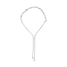 Load image into Gallery viewer, .925 Sterling Silver 1/2 Cttw Diamond Alternating Circle and Kite Link Adjustable Bolo Bracelet (I-J Color, I3 Clarity) - 4" to 10" Inches

