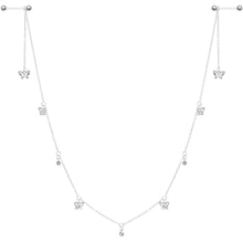 Load image into Gallery viewer, 14G 9/16 Clear Gem Butterfly Dangle Nipple Chain
