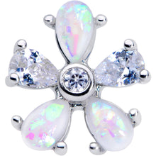 Load image into Gallery viewer, 16G 1/4 White Faux Opal Flower Cartilage Tragus
