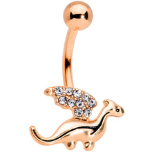 Load image into Gallery viewer, Clear Gem Rose Gold Tone Darling Dragon Belly Ring

