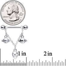 Load image into Gallery viewer, 14G 5/8 Saturn Alien Dangle Nipple Ring Set
