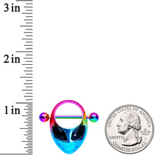 Load image into Gallery viewer, 14G 9/16 Rainbow Space Alien Nipple Shield Set
