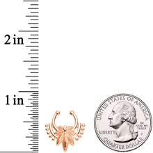 Load image into Gallery viewer, Rose Gold Tone Ornate Pot Leaf Clip On Fake Septum Ring
