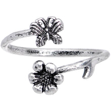 Load image into Gallery viewer, Spring Summer Butterfly Flower Spiral Toe Ring
