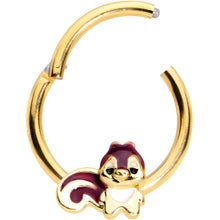 Load image into Gallery viewer, 16G 3/8 Gold Tone Squirrel Hinged Segment Ring
