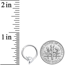 Load image into Gallery viewer, 16G 3/8 Silhouette Unicorn Hinged Segment Ring
