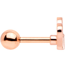 Load image into Gallery viewer, 16G 1/4 Clear CZ Gem Rose Gold Tone Heart Cartilage Tragus
