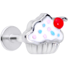 Load image into Gallery viewer, 16G 5/16 Red White Sprinkle Cherry Cupcake Labret Monroe Tragus
