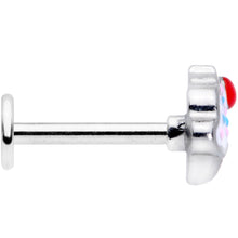 Load image into Gallery viewer, 16G 5/16 Red White Sprinkle Cherry Cupcake Labret Monroe Tragus
