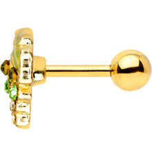 Load image into Gallery viewer, 16G 1/4 Green Gem Gold Tone Bunch of Grapes Cartilage Tragus
