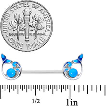 Load image into Gallery viewer, 14G 9/16 Whale in the Water Nautical Barbell Nipple Ring Set

