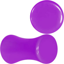Load image into Gallery viewer, Purple Acrylic Saddle Plug Set 8G to 00G
