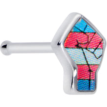 Load image into Gallery viewer, 20G 8mm Pink White Blue Transgender Pride Fist Nose Ring
