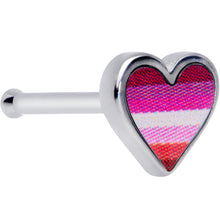 Load image into Gallery viewer, 20G 5/16 Lesbian Pride Heart Nose Bone
