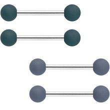 Load image into Gallery viewer, 14G 9/16 Dark Grey Light Grey Matte Barbell Nipple Ring Set of 4
