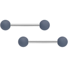 Load image into Gallery viewer, 14G 9/16 Dark Grey Light Grey Matte Barbell Nipple Ring Set of 4
