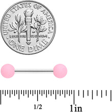 Load image into Gallery viewer, 14G 9/16 Pink Peach Matte Barbell Nipple Ring Set of 4
