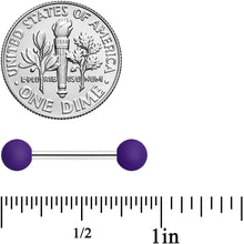 Load image into Gallery viewer, 14G Purple Peach Matte Barbell Nipple Ring Set of 4
