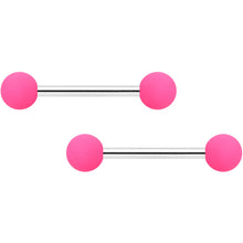 Load image into Gallery viewer, 14G 9/16 Mint Green Hot Pink Matte Barbell Nipple Ring Set of 4
