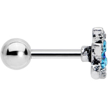 Load image into Gallery viewer, 16G 1/4 Aqua Blue Gem Starfish Cartilage Tragus Earring
